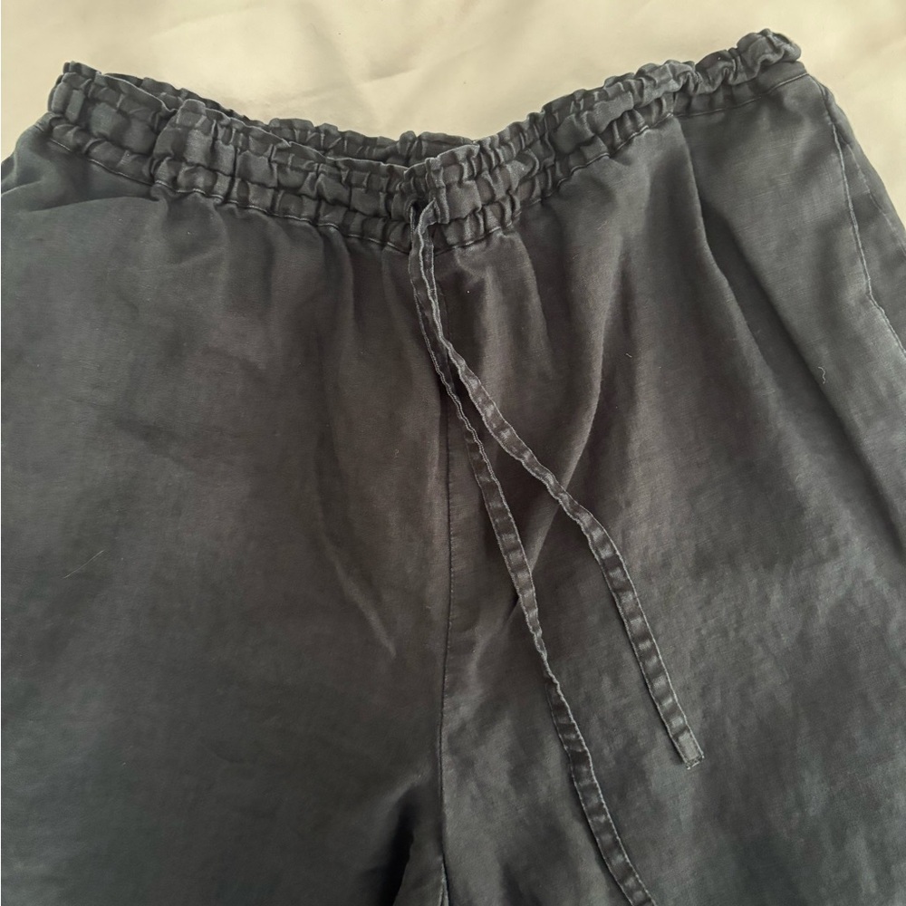 Rafaella Black Linen Pants  Size Medium 
Drawstring Waist